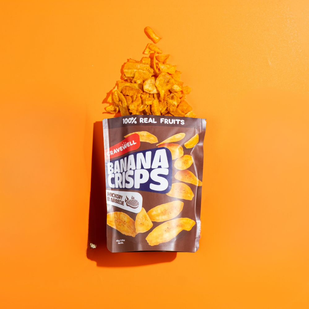 Cravewell Banana Crisps Hickory Barbecue 45g