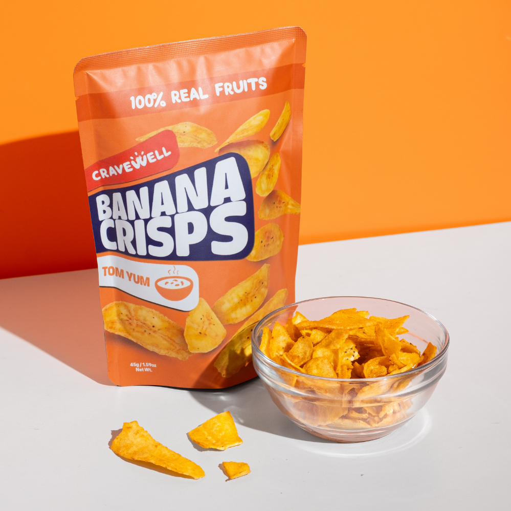 Cravewell Banana Crisps Tom Yum 45g
