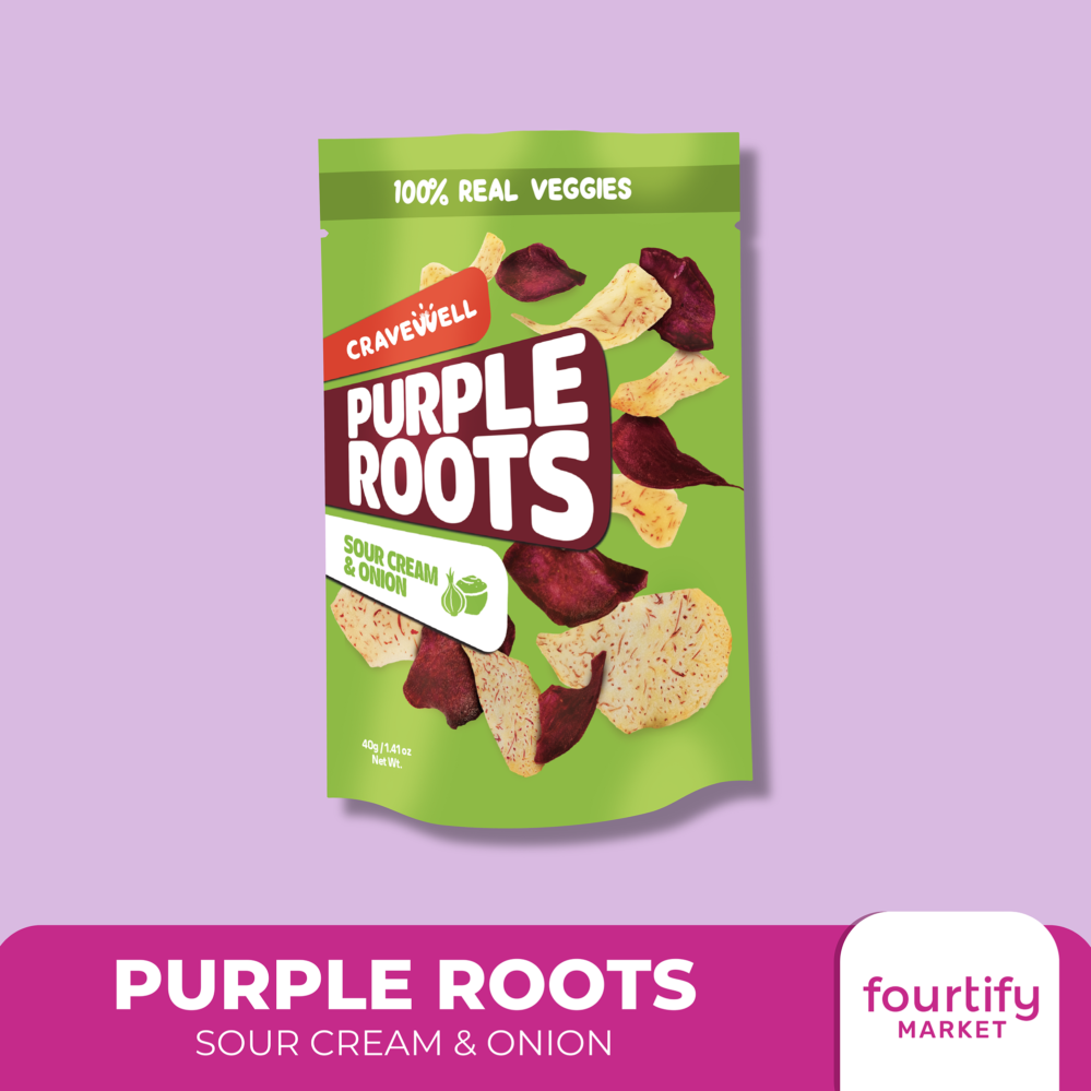 Cravewell Purple Roots Crisps Sour Cream & Onion 40g