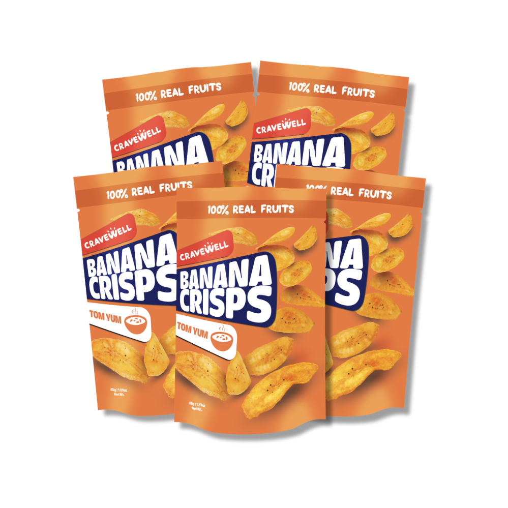 Cravewell Banana Crisps Tom Yum in High Five Bundle Multi-pack Bundle of 5