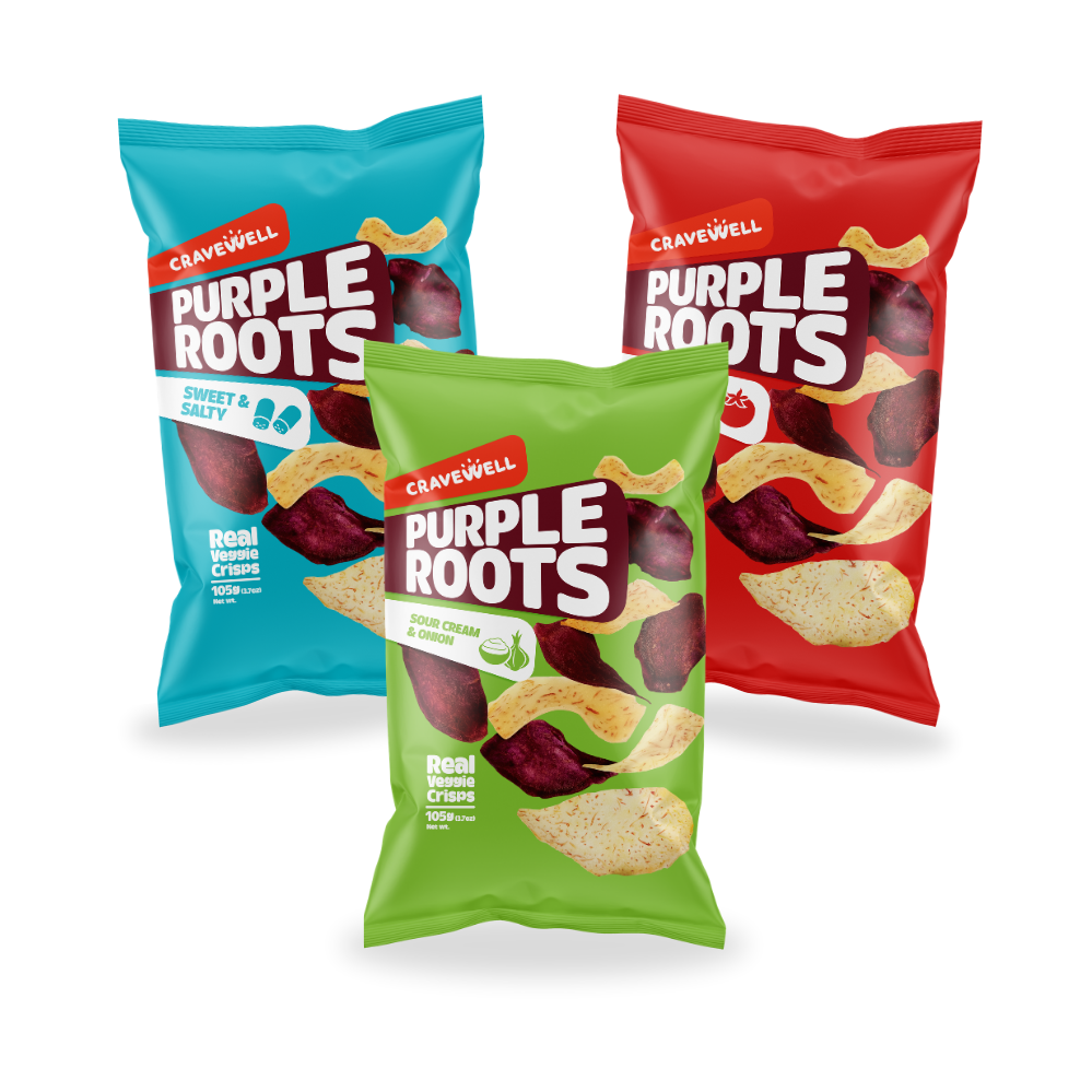 Cravewell Purple Roots All Flavors in Triple Treat Bundle - Pack of 3