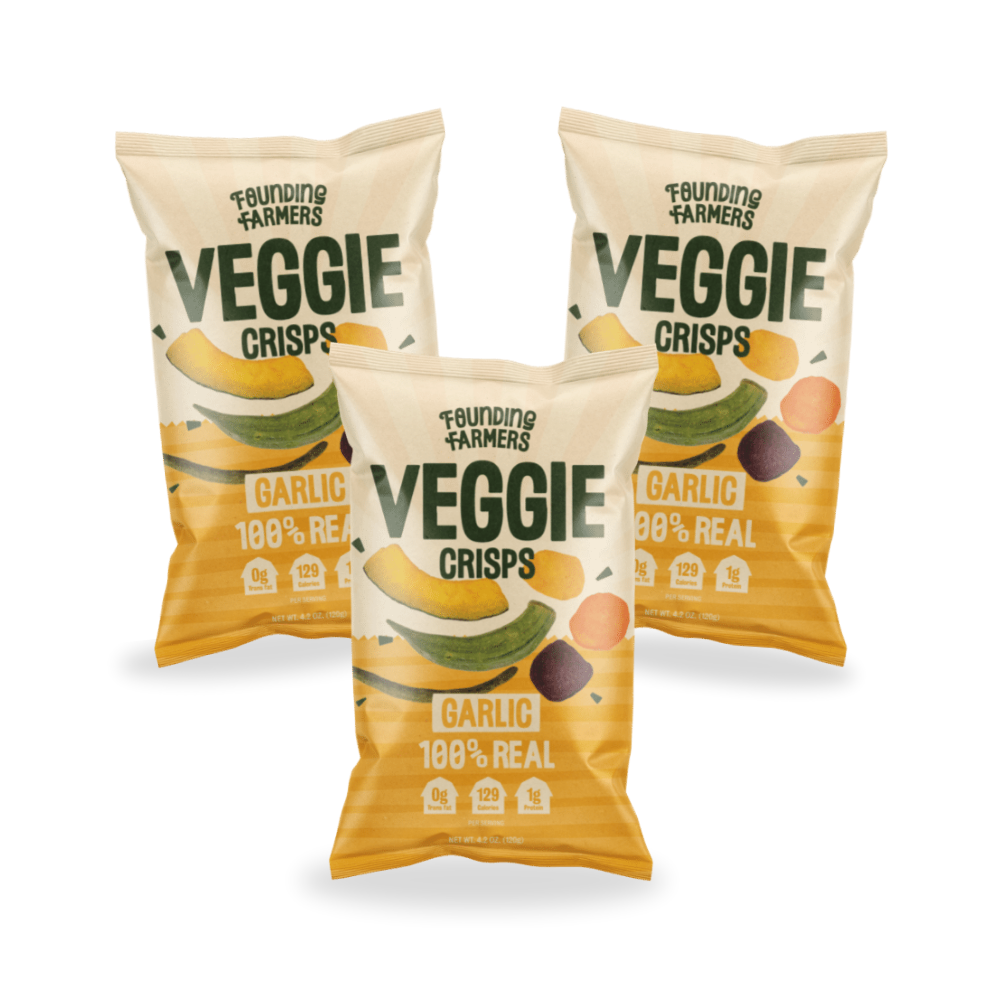 Founding Farmers Mixed Veggie Crisps in Garlic 120g - Pack of 3