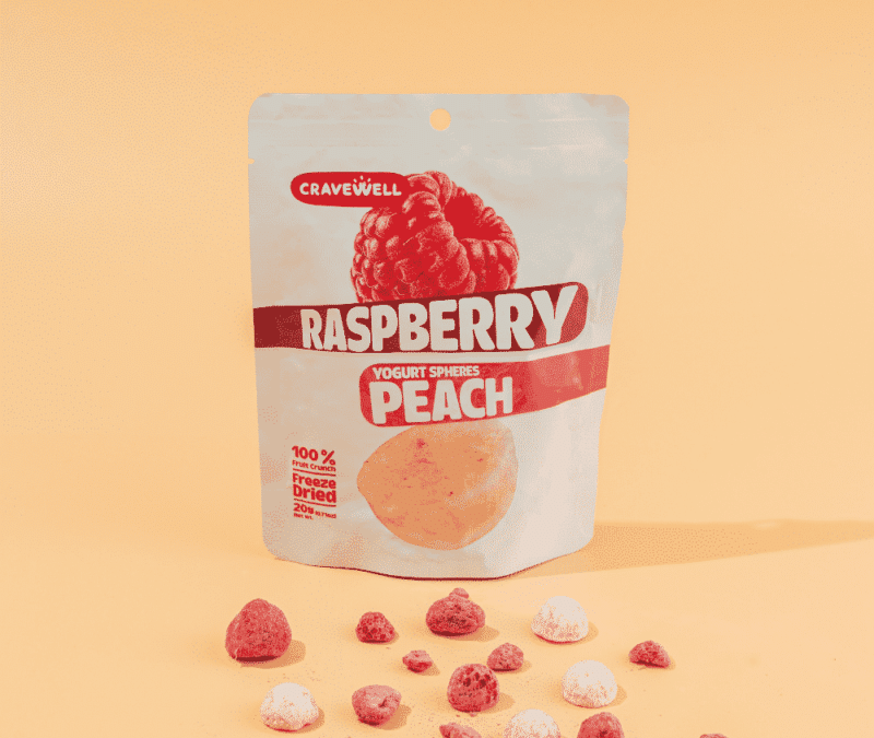 Cravewell Raspberry Peach Yogurt Sphere Fruit Crunch: Nutrient-Rich Snacks You’ll Love