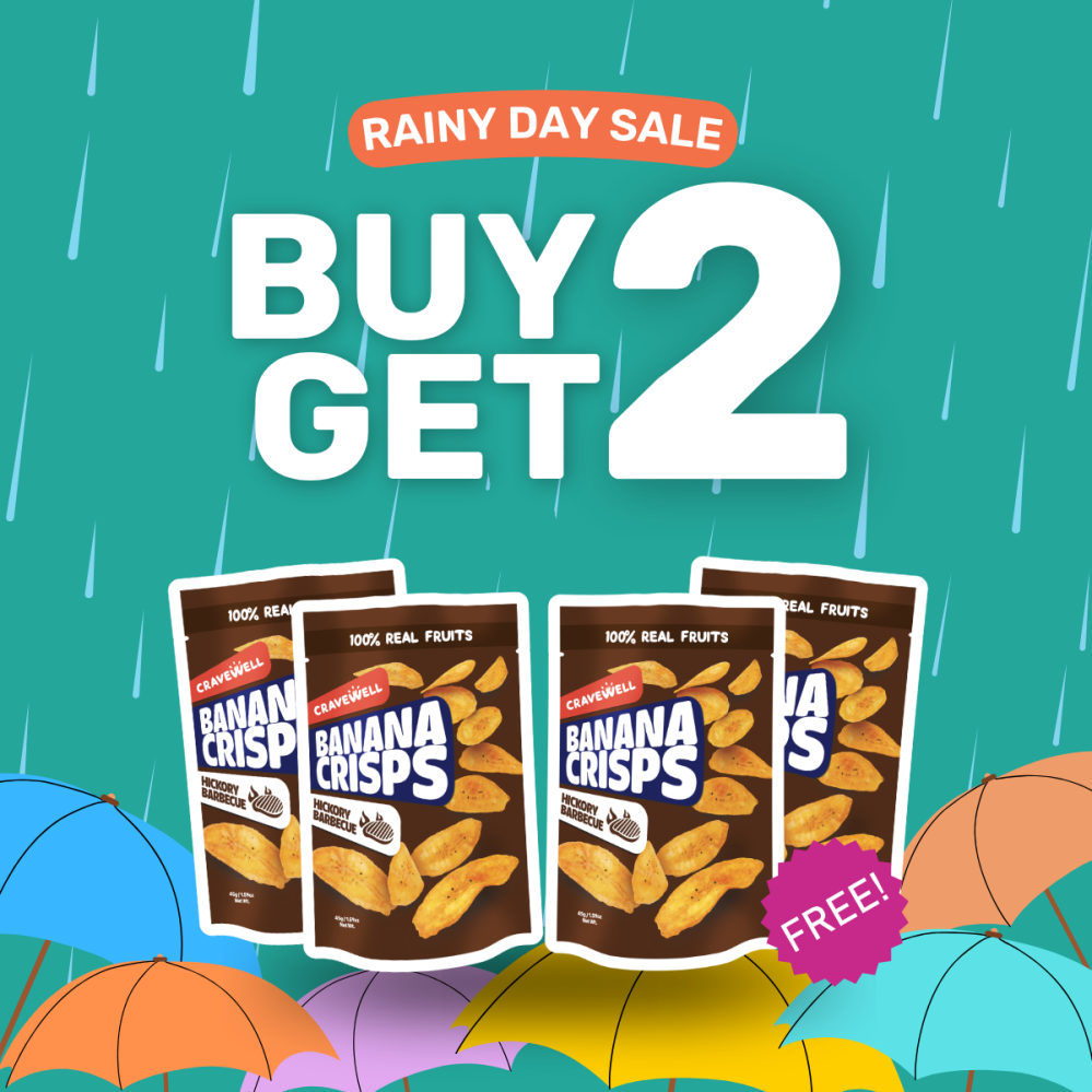 [PROMO] Cravewell Banana Crisps Hickory Barbecue 45g - Buy 2 Get 2