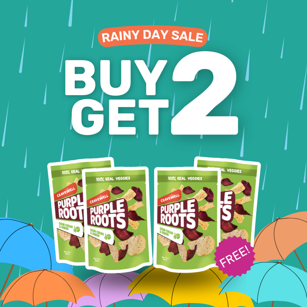 [PROMO] Cravewell Purple Roots Crisps Sour Cream & Onion 40g  - Buy 2 Get 2